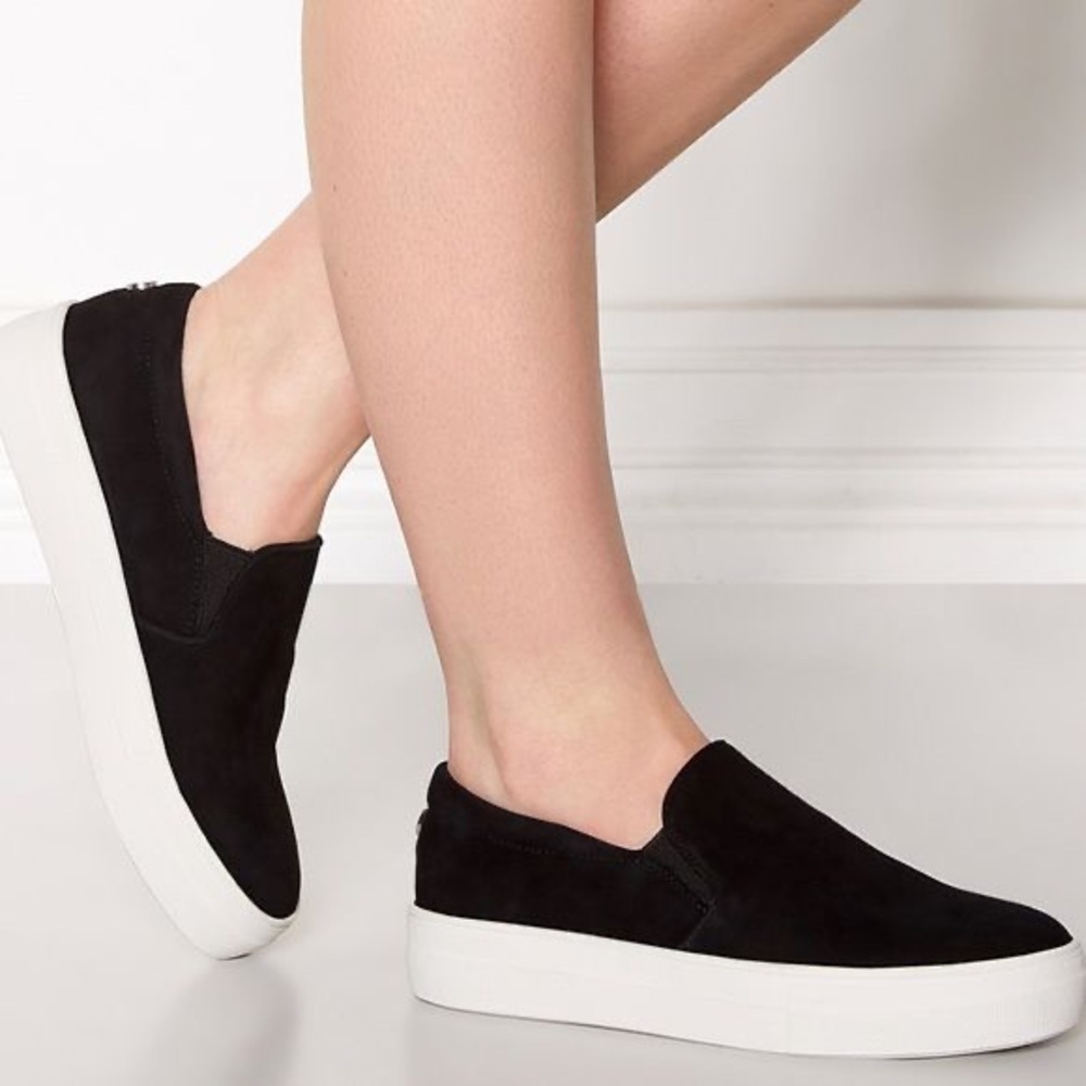 Steve Madden Black Suede Slip on Sneakers